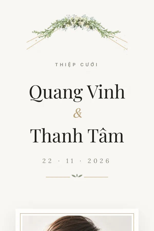 Mẫu thiệp cưới Giấy Trắng Thanh Lịch