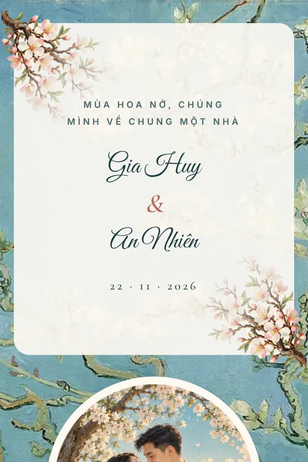 Mẫu thiệp cưới Hoa Hạnh Nhân