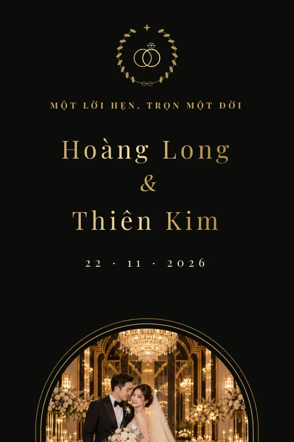 Mẫu thiệp cưới Hoàng Kim